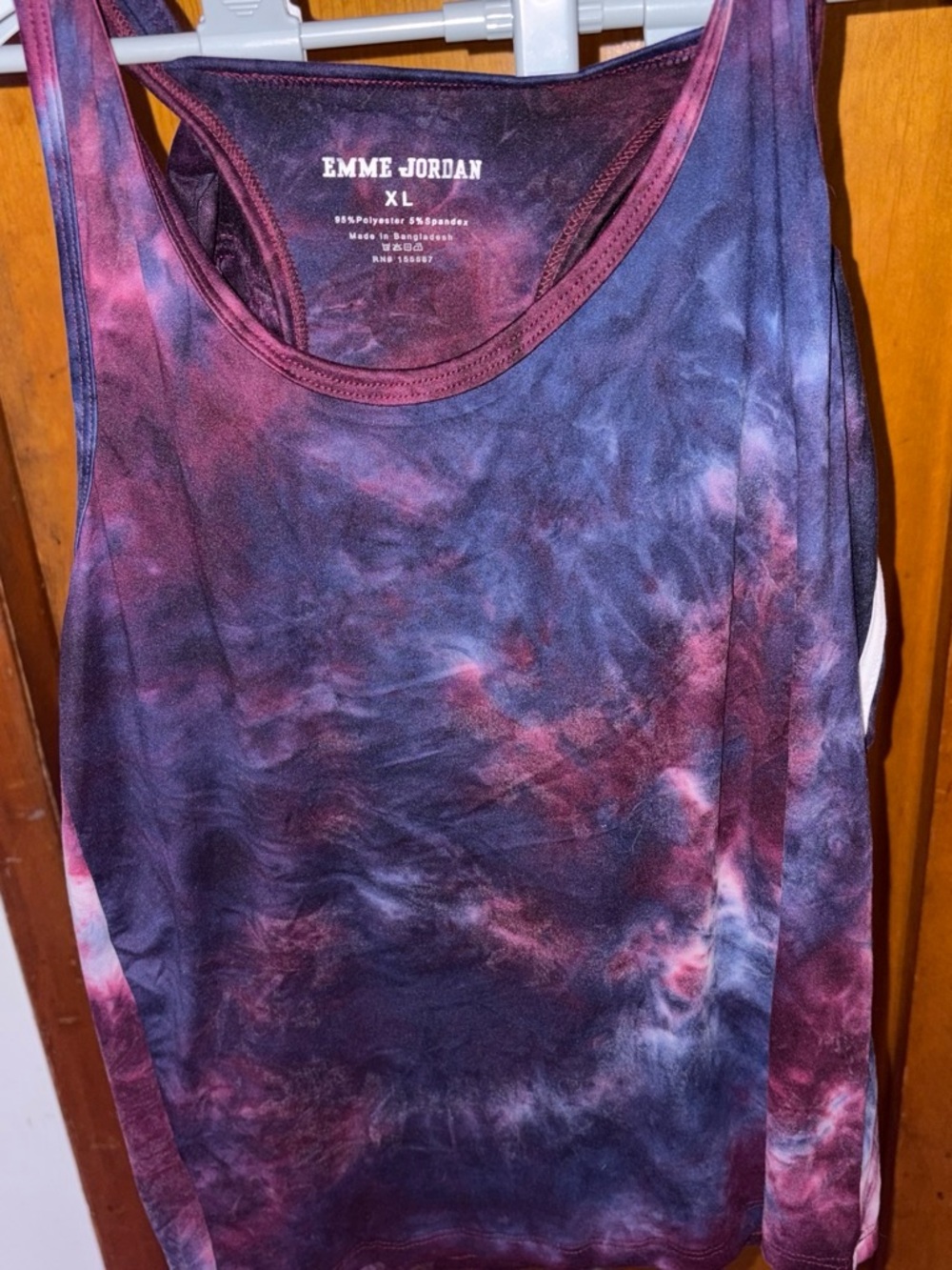 Emme Jordan Women's Tie-Dye Tank Top/ biker shorts- Purple/Magenta (XL)
